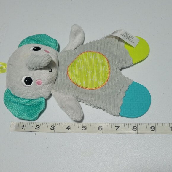 Bright Starts Elephant Teether 9 inch Plush Crinkles Lovey Soother Baby Toy - Picture 4 of 4